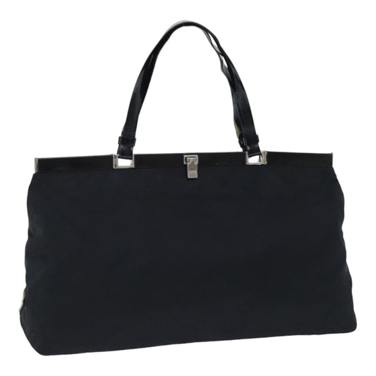 Luxury Prada Tote Bag Nylon Black Silver  88231