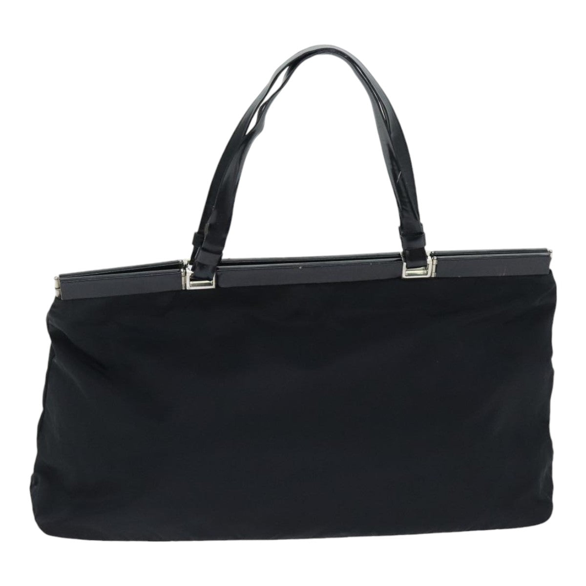 Luxury Prada Tote Bag Nylon Black Silver  88231