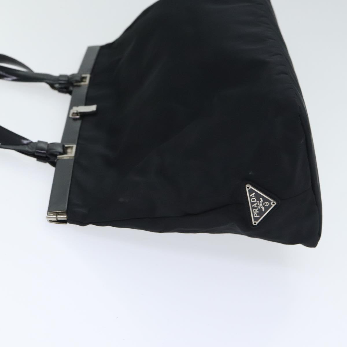 Luxury Prada Tote Bag Nylon Black Silver  88231