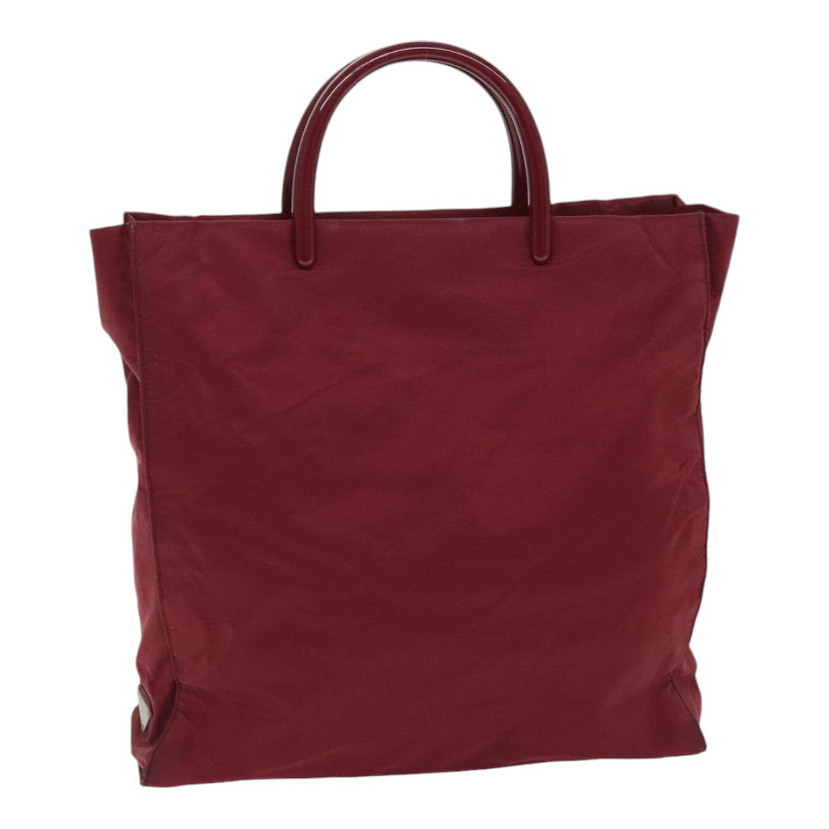 Luxury Prada Hand Bag Nylon Red Silver  88233