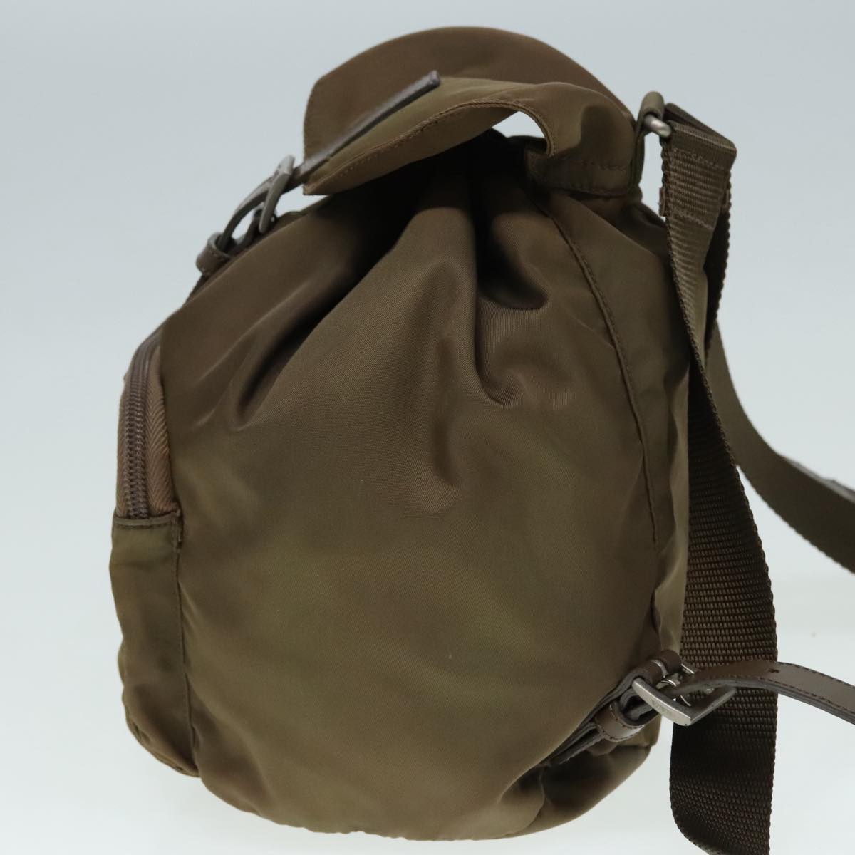 Luxury Prada Backpack Nylon Beige Silver  88235
