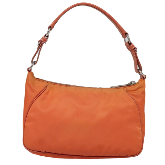 Luxury Prada Shoulder Bag Nylon Orange Silver  88236
