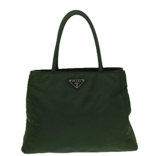 Luxury Prada Hand Bag Nylon Green Silver  88238