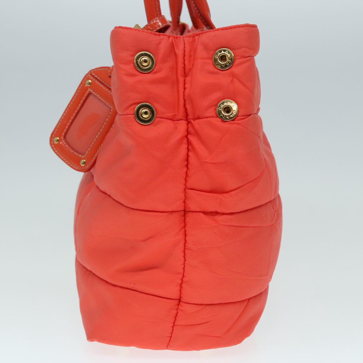 Luxury Prada Hand Bag Nylon 2way Orange Gold  88241