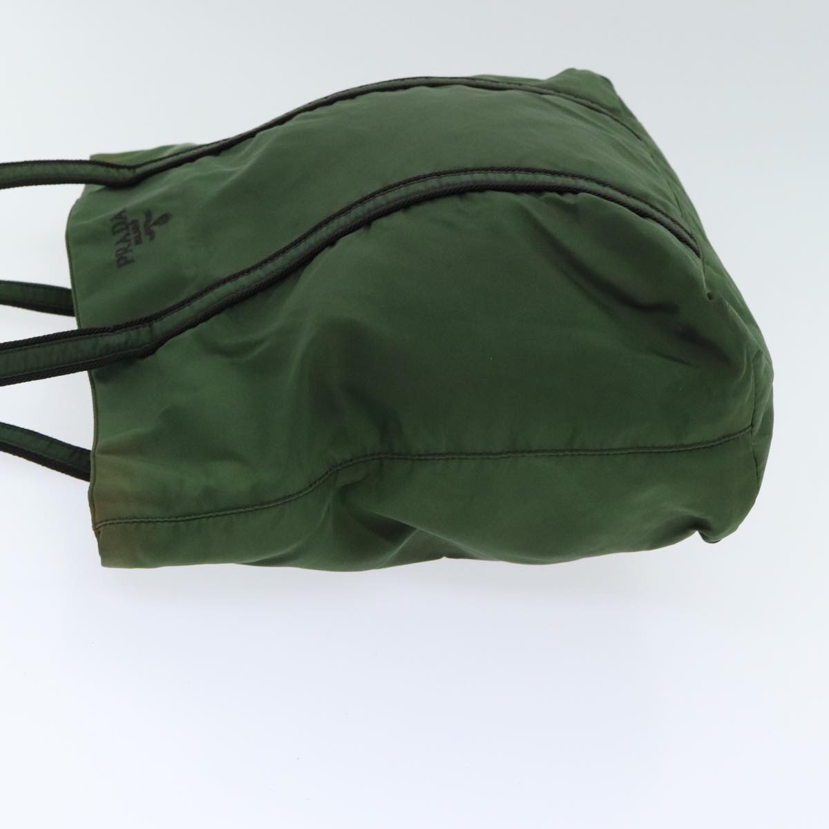 Luxury Prada Tote Bag Nylon Green Silver  88247