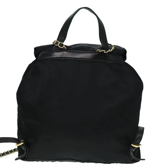 Luxury Prada Backpack Nylon Black Gold  88260