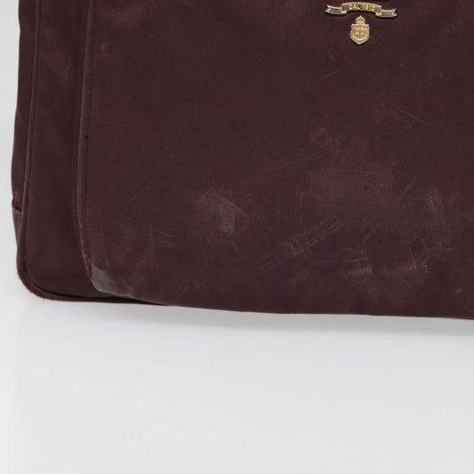 Luxury Prada Shoulder Bag Nylon Wine Red Gold  88278