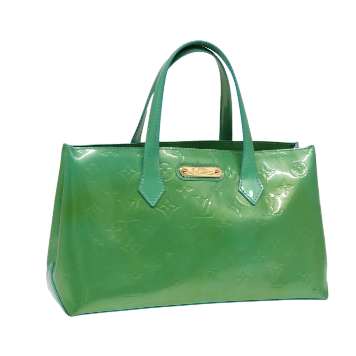 LOUIS VUITTON Monogram Vernis Wilshire PM Bag Blue Lagon M91724 LV 88301