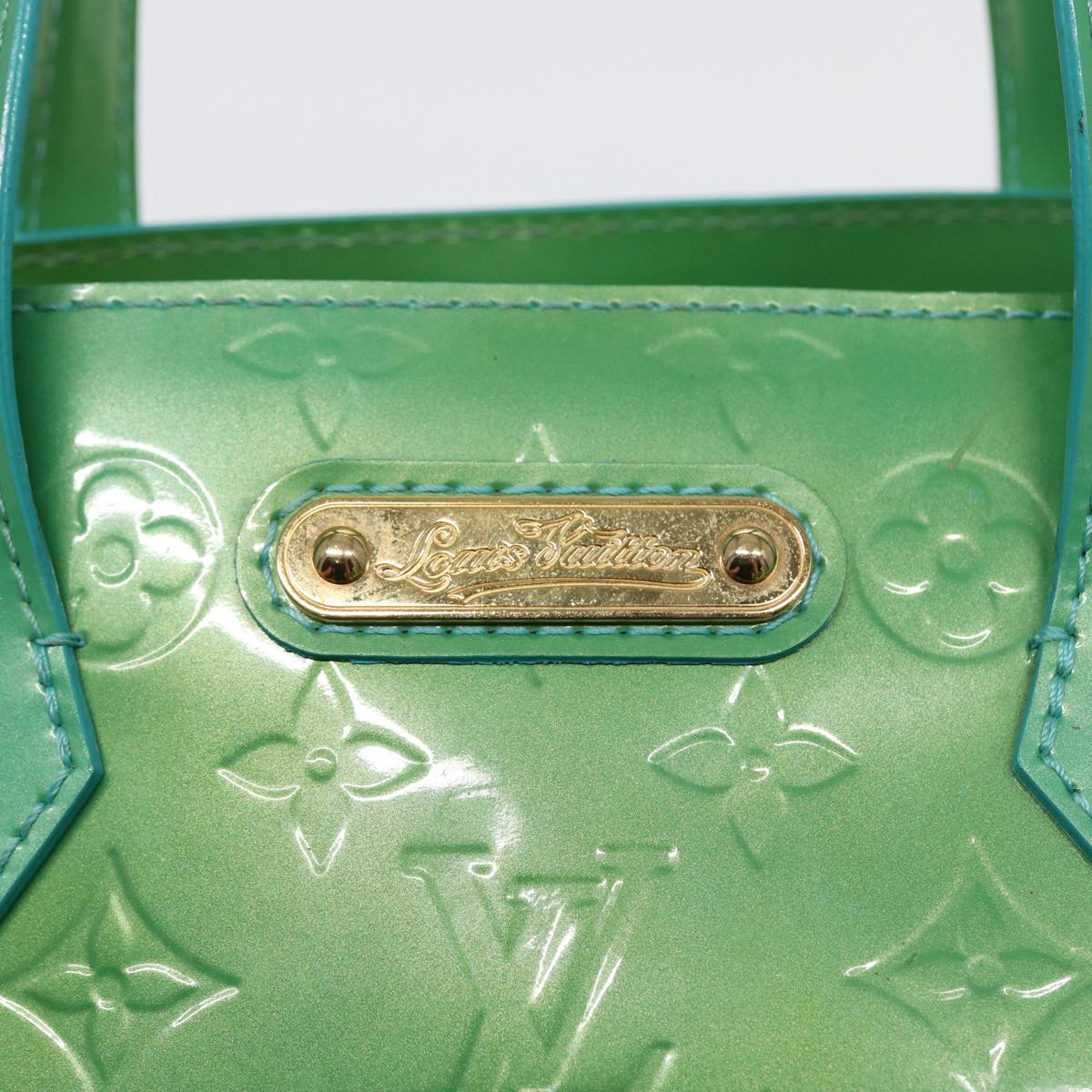 LOUIS VUITTON Monogram Vernis Wilshire PM Bag Blue Lagon M91724 LV 88301