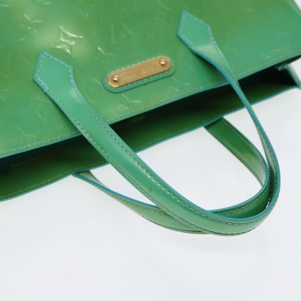 LOUIS VUITTON Monogram Vernis Wilshire PM Bag Blue Lagon M91724 LV 88301