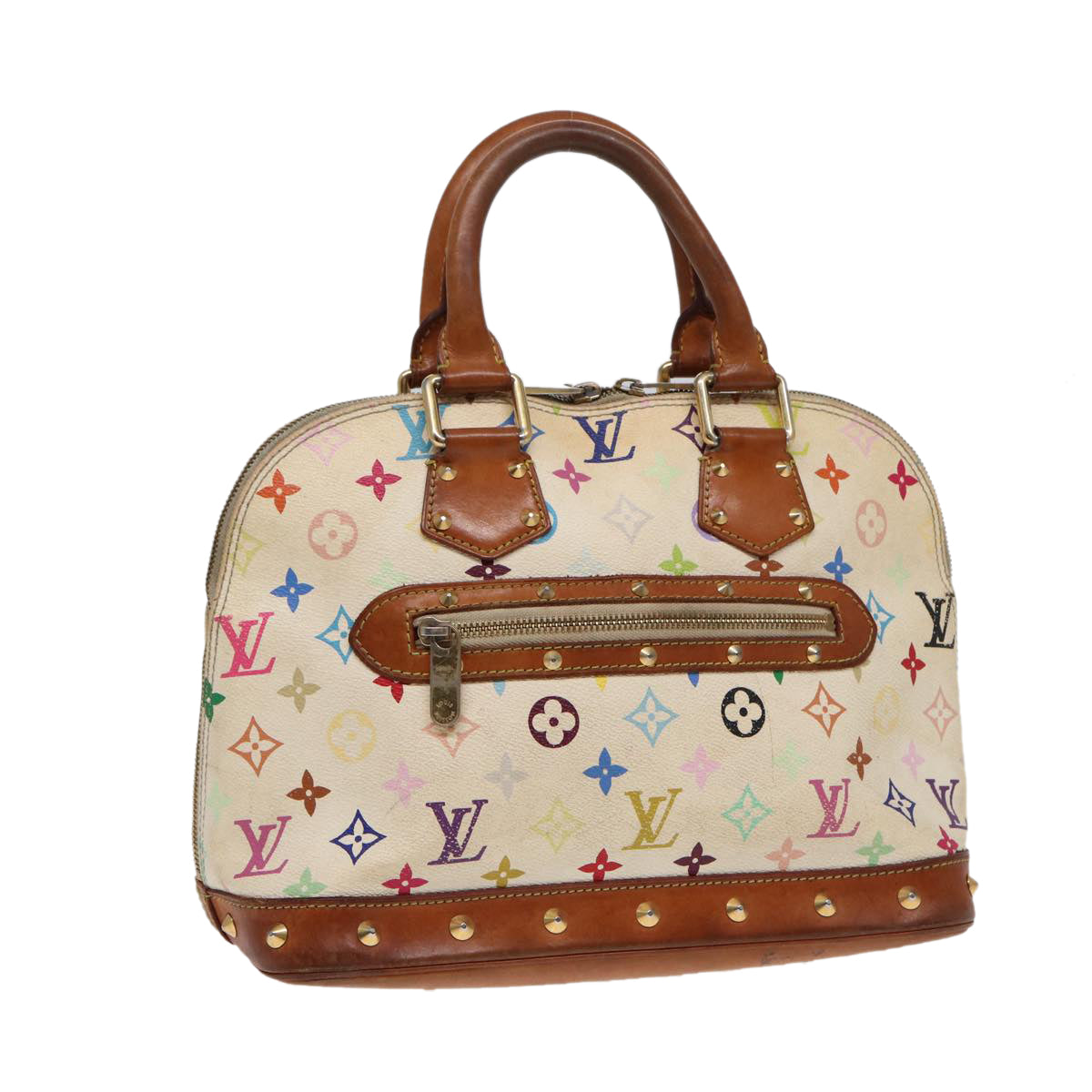 LOUIS VUITTON Monogram Multicolor Alma Hand Bag White M92647 LV 88318