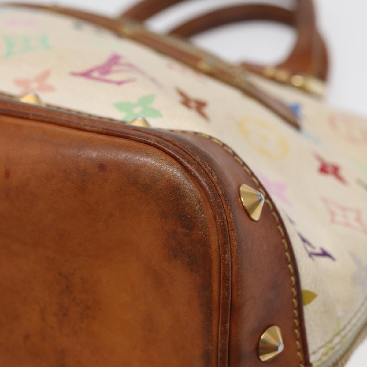 LOUIS VUITTON Monogram Multicolor Alma Hand Bag White M92647 LV 88318