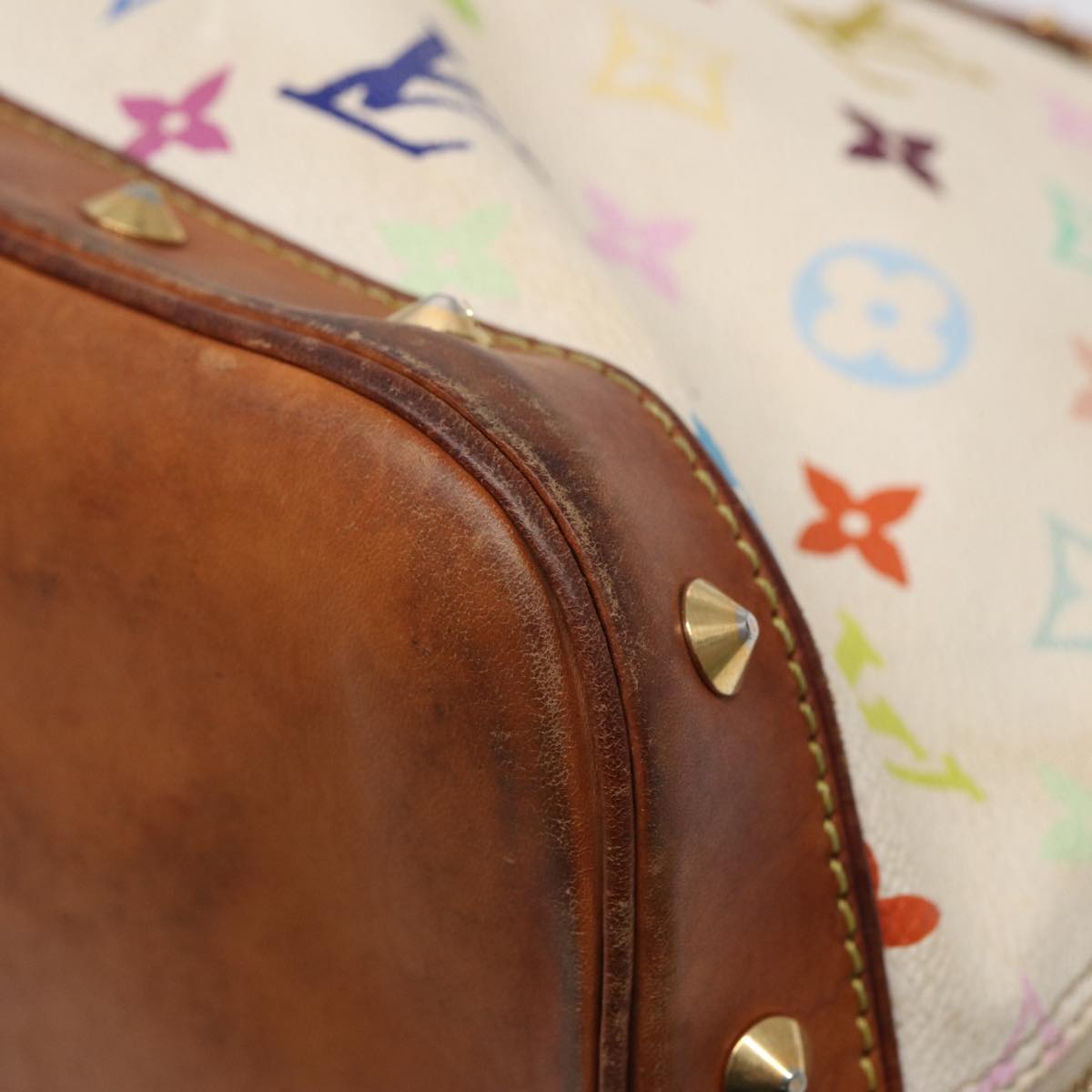 LOUIS VUITTON Monogram Multicolor Alma Hand Bag White M92647 LV 88318
