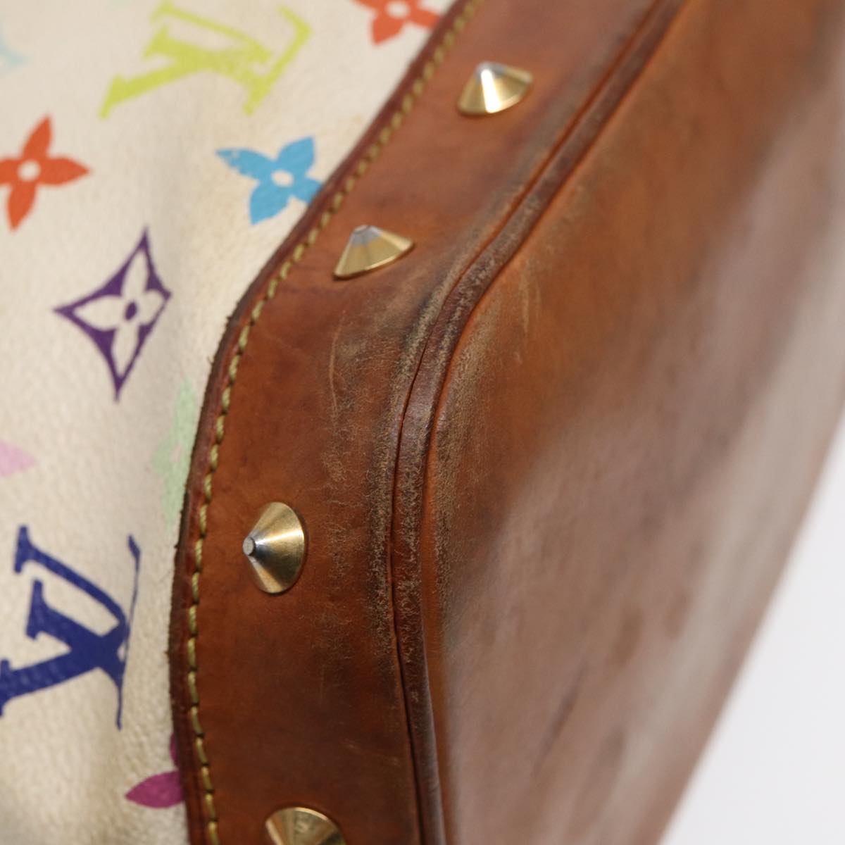 LOUIS VUITTON Monogram Multicolor Alma Hand Bag White M92647 LV 88318