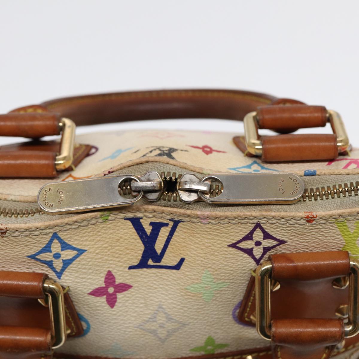 LOUIS VUITTON Monogram Multicolor Alma Hand Bag White M92647 LV 88318
