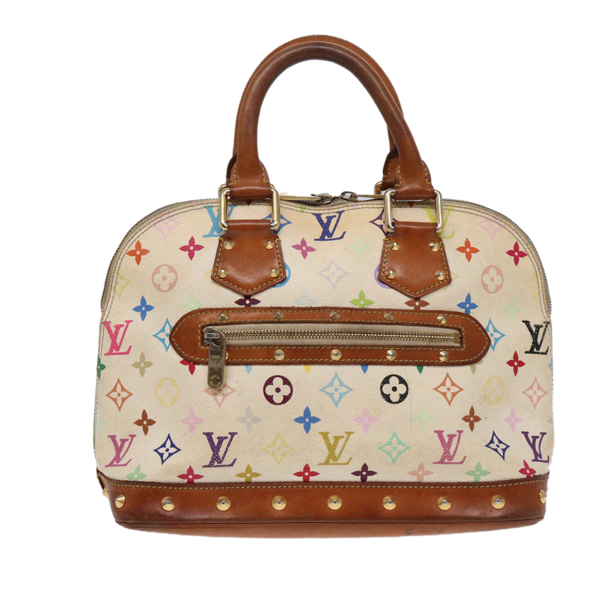 LOUIS VUITTON Monogram Multicolor Alma Hand Bag White M92647 LV 88318