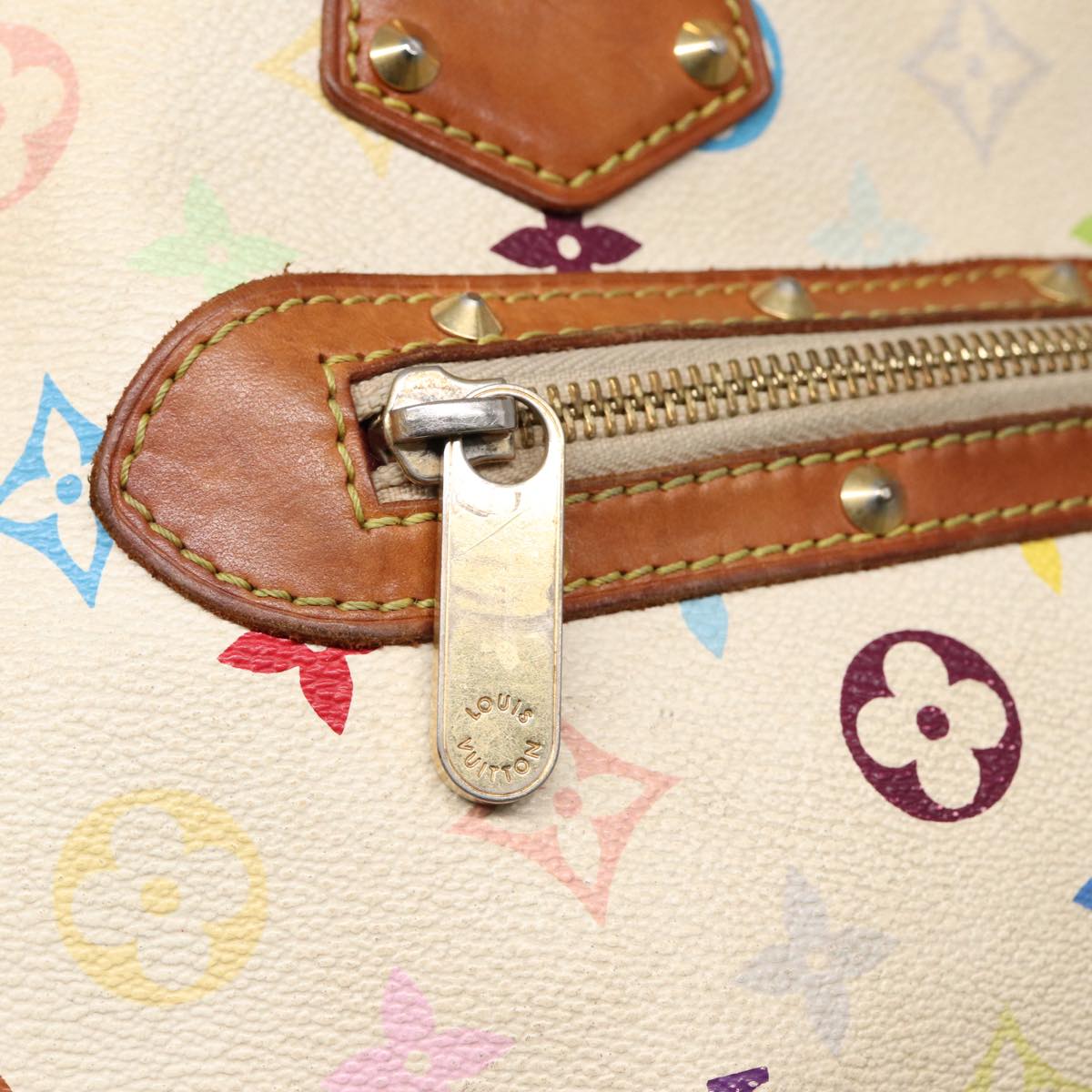 LOUIS VUITTON Monogram Multicolor Alma Hand Bag White M92647 LV 88318