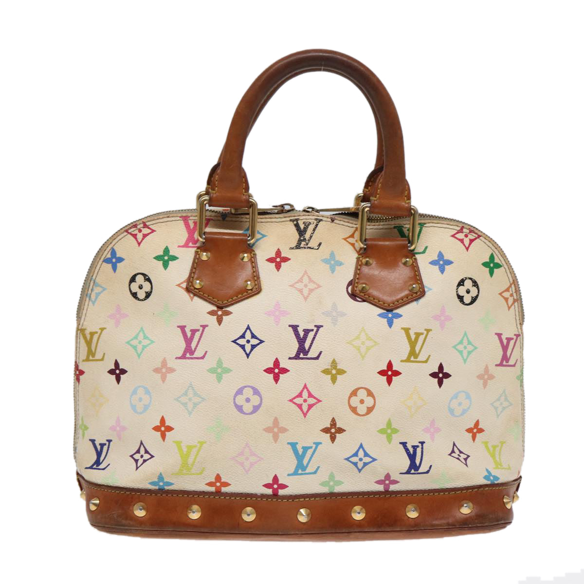 LOUIS VUITTON Monogram Multicolor Alma Hand Bag White M92647 LV 88318