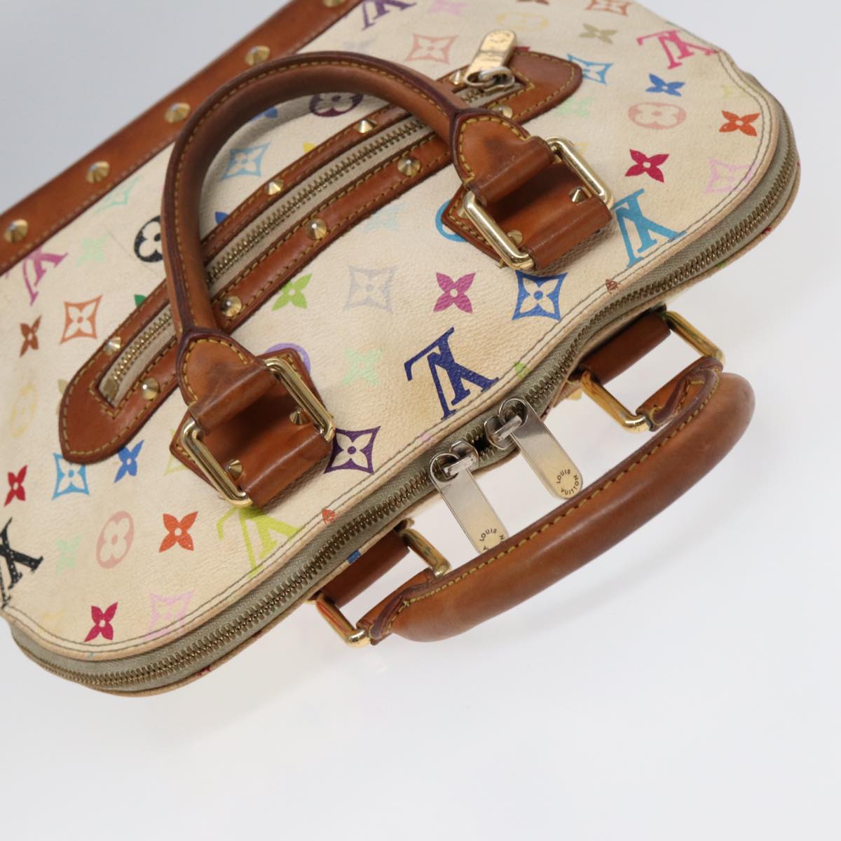 LOUIS VUITTON Monogram Multicolor Alma Hand Bag White M92647 LV 88318