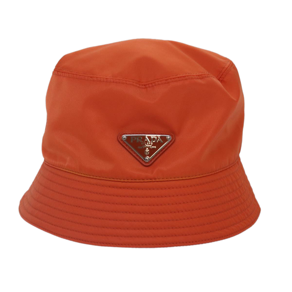 Luxury Prada Bucket Hat Nylon L Orange  88334
