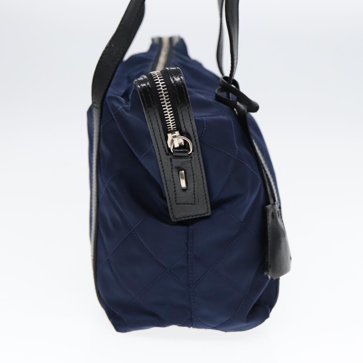 Luxury Prada Shoulder Bag Nylon Navy Silver  88342