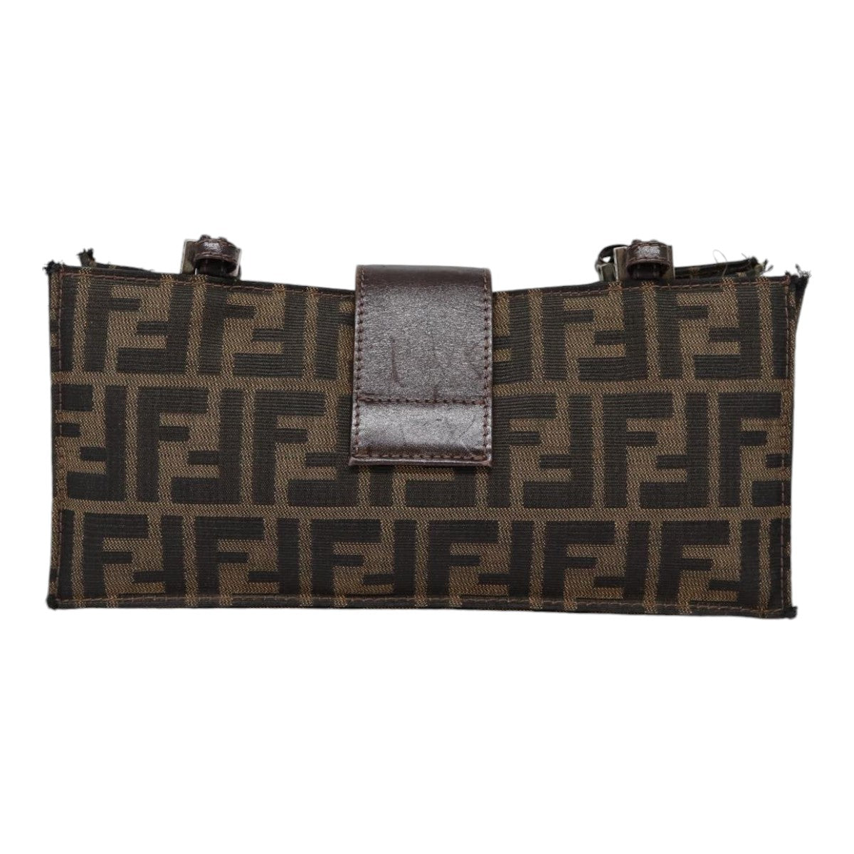 Luxury Fendi Zucca Canvas Mamma Baguette Shoulder Bag Brown Black Silver88343