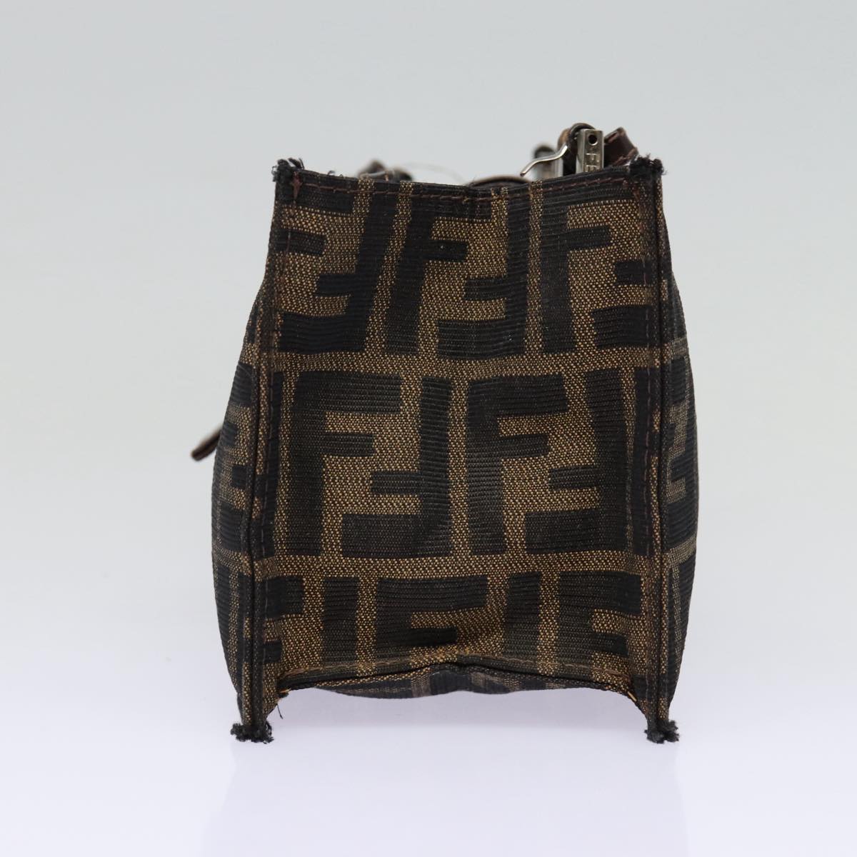Luxury Fendi Zucca Canvas Mamma Baguette Shoulder Bag Brown Black Silver88343