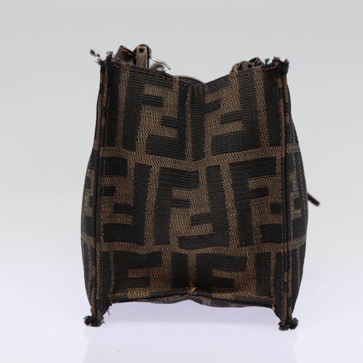 Luxury Fendi Zucca Canvas Mamma Baguette Shoulder Bag Brown Black Silver88343