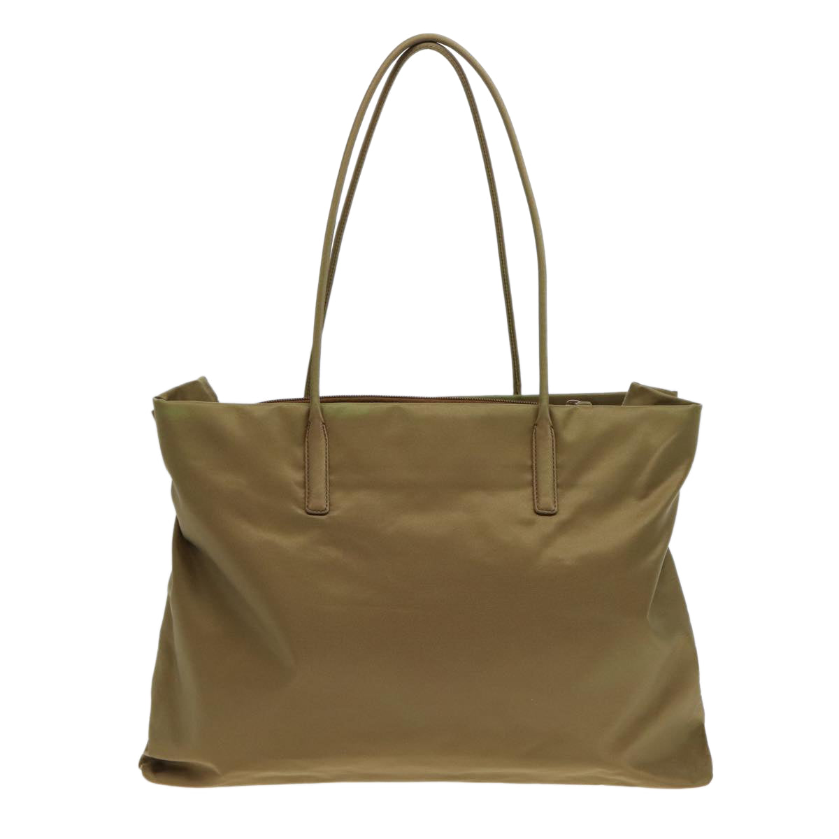 Luxury Prada Tote Bag Nylon Khaki Silver  88346