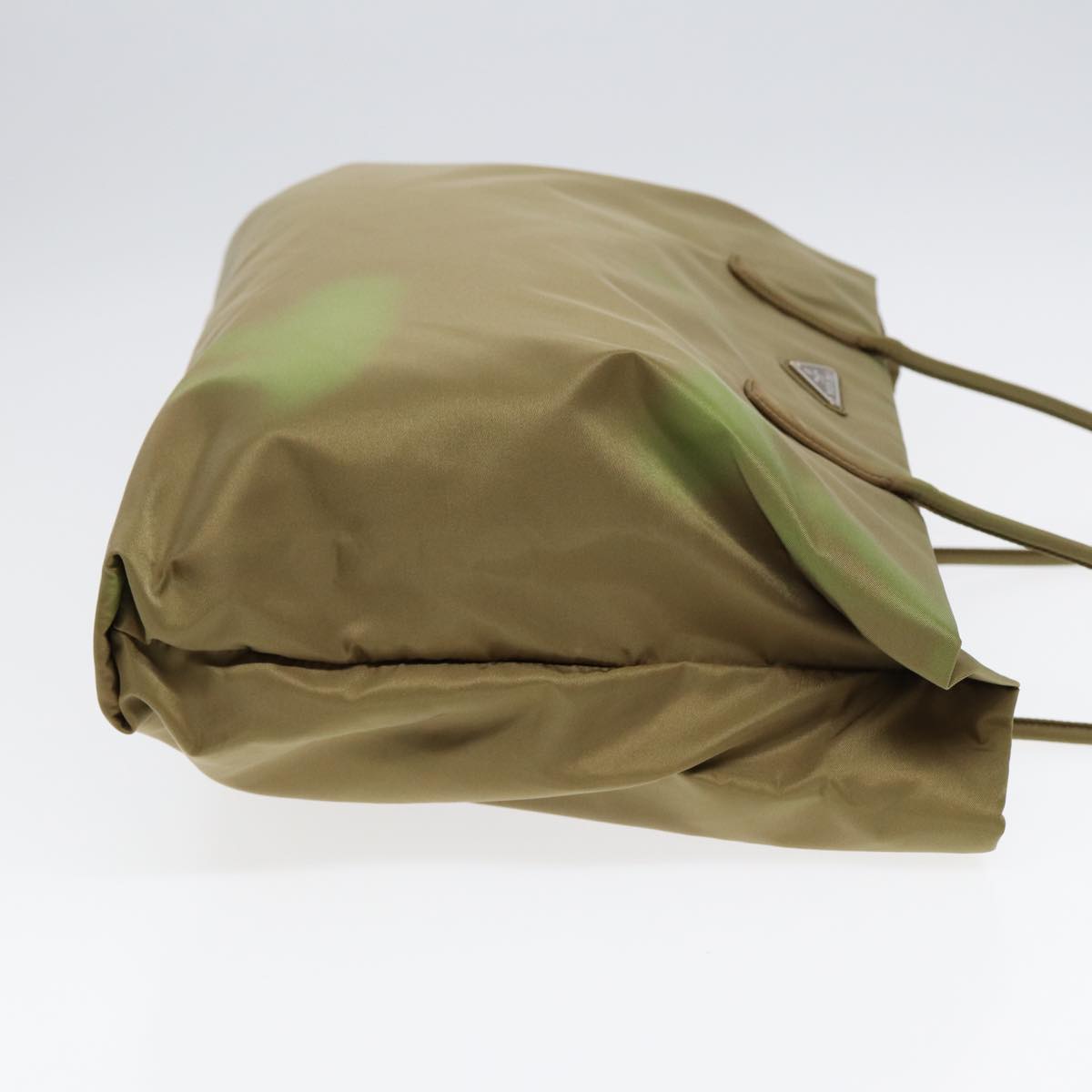 Luxury Prada Tote Bag Nylon Khaki Silver  88346