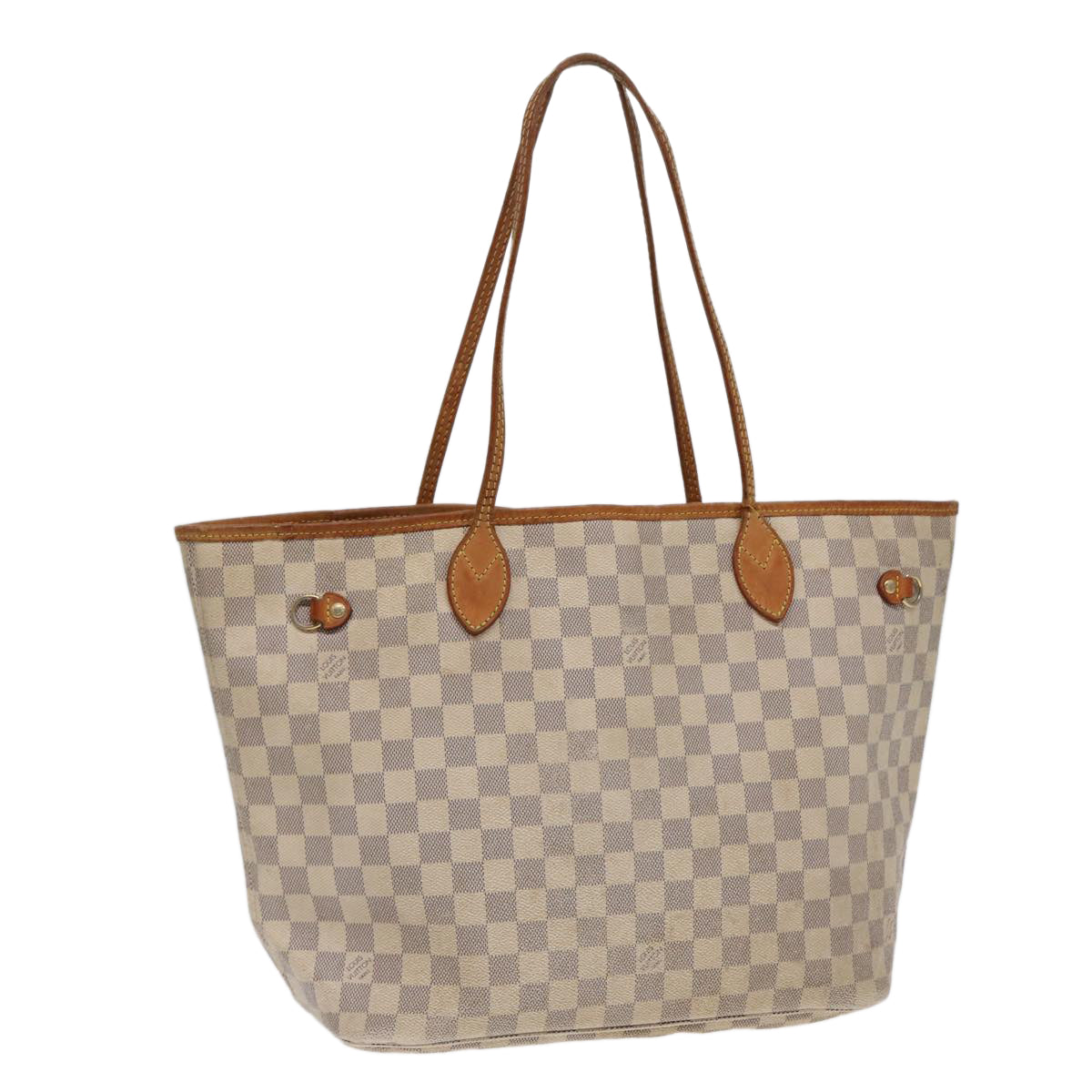 LOUIS VUITTON Damier Azur Neverfull MM Tote Bag N41605 LV 88355