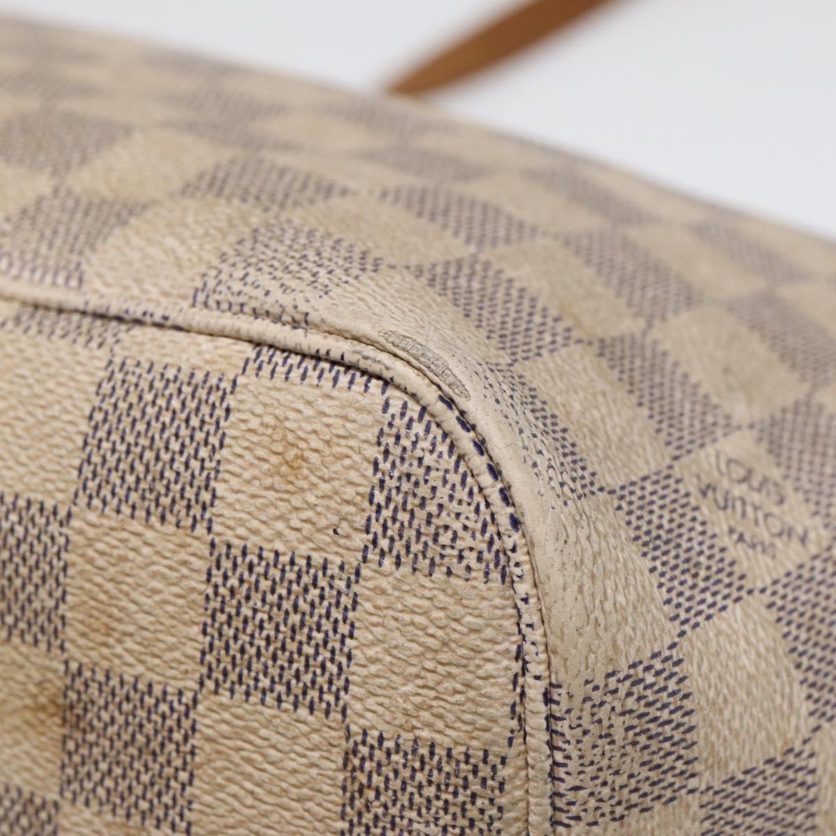 LOUIS VUITTON Damier Azur Neverfull MM Tote Bag N41605 LV 88355