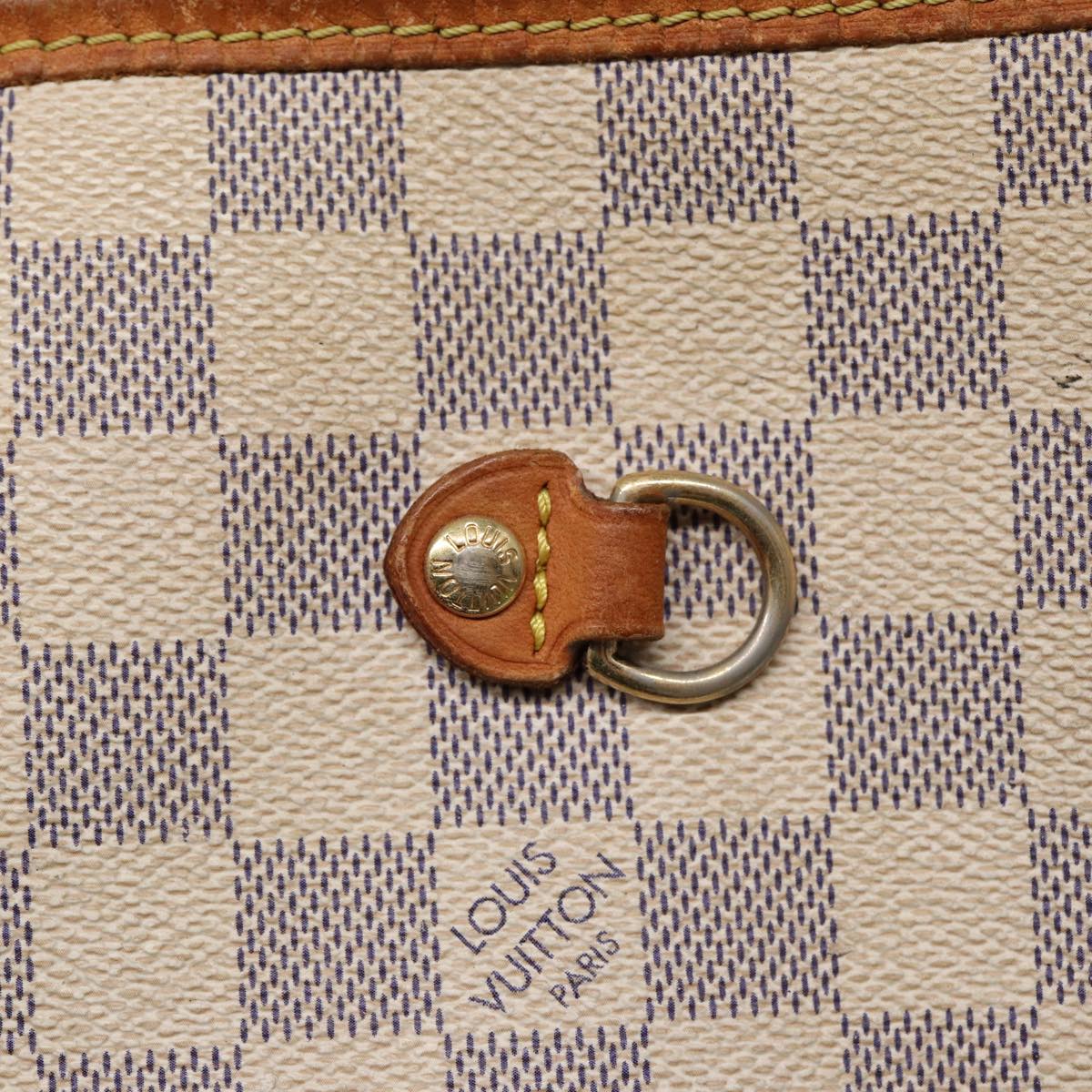 LOUIS VUITTON Damier Azur Neverfull MM Tote Bag N41605 LV 88355
