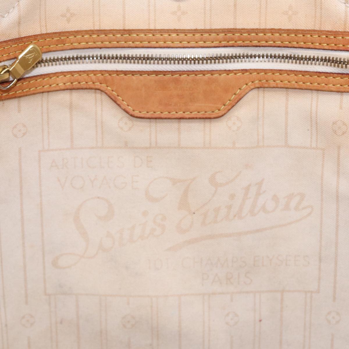 LOUIS VUITTON Damier Azur Neverfull MM Tote Bag N41605 LV 88355