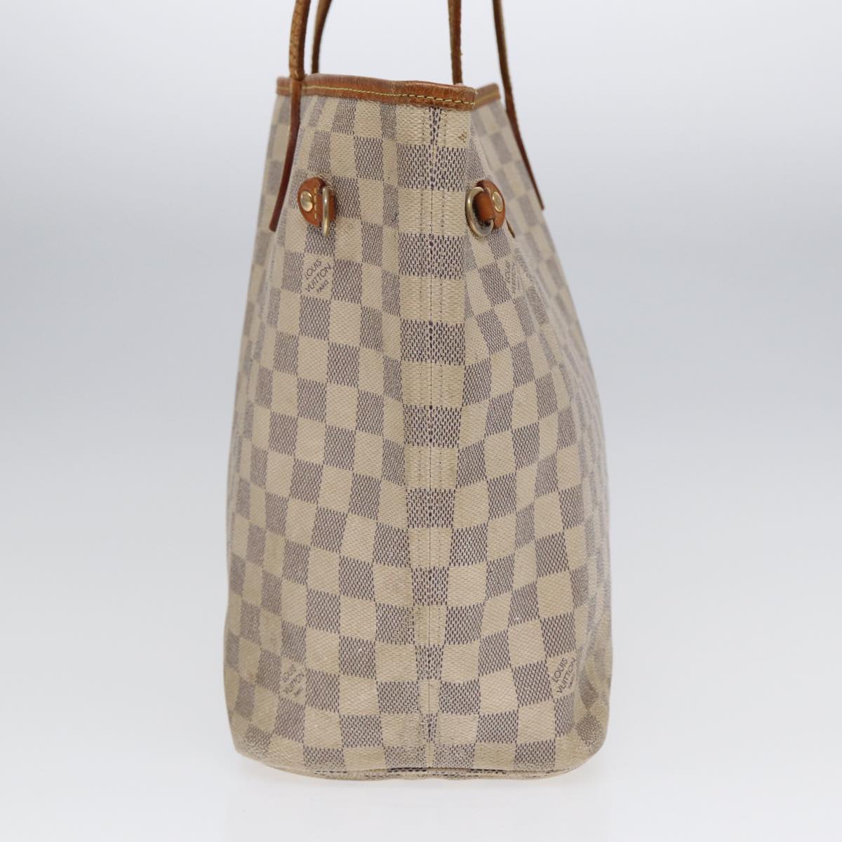 LOUIS VUITTON Damier Azur Neverfull MM Tote Bag N41605 LV 88355