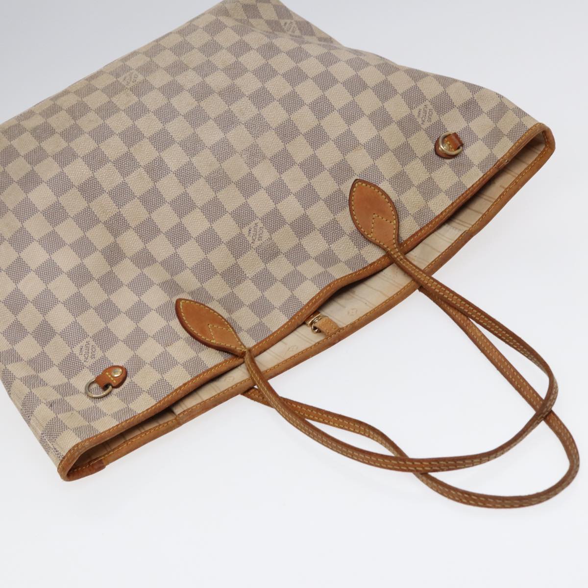 LOUIS VUITTON Damier Azur Neverfull MM Tote Bag N41605 LV 88355