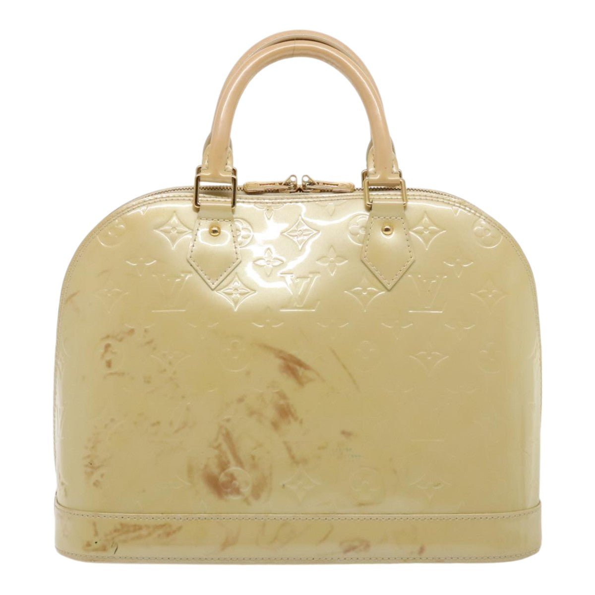 LOUIS VUITTON Monogram Vernis Alma PM Hand Bag Broncorail M91445 LV 88358