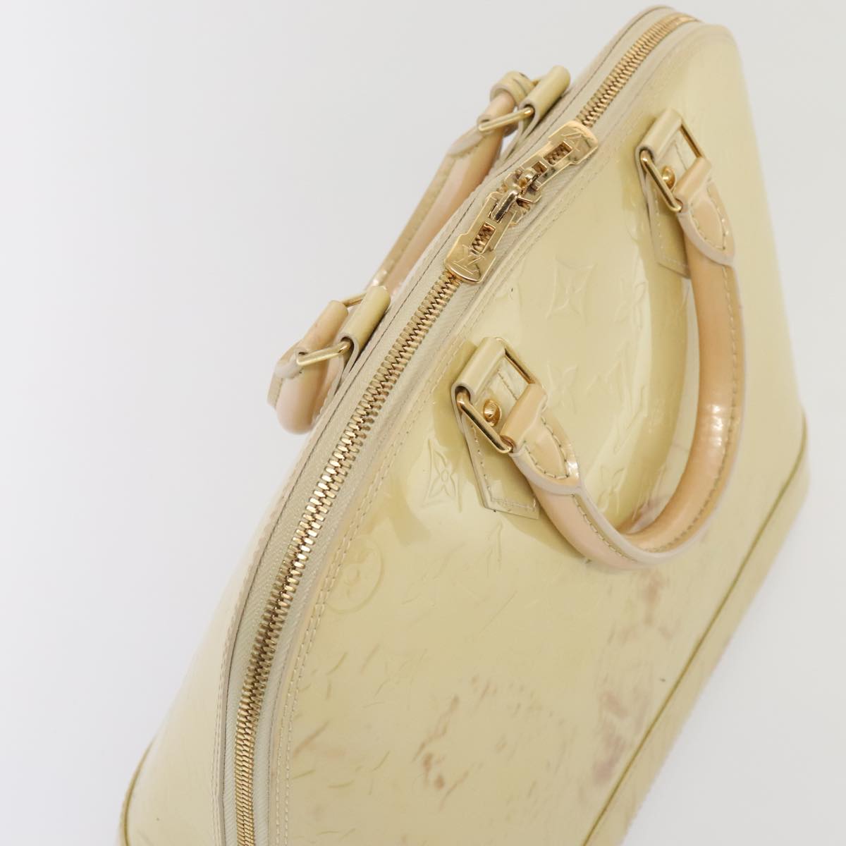 LOUIS VUITTON Monogram Vernis Alma PM Hand Bag Broncorail M91445 LV 88358