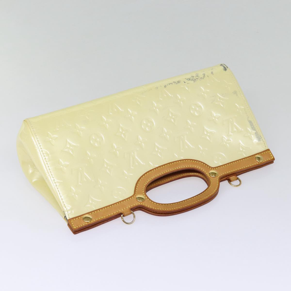 LOUIS VUITTON Monogram Vernis Roxbury Drive Hand Bag Perle M91374 LV 88362