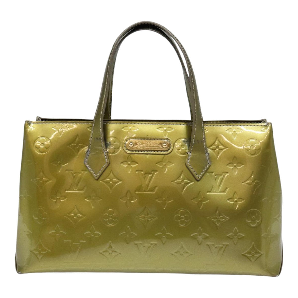 LOUIS VUITTON Monogram Vernis Wilshire PM Bag Gris Art Deco M91627 LV 88363
