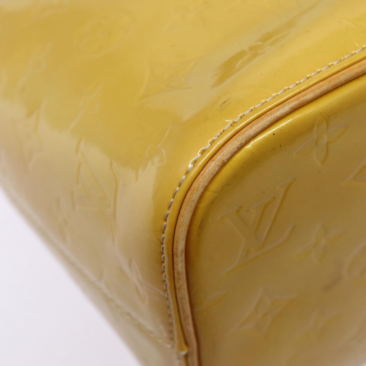 LOUIS VUITTON Monogram Vernis Houston Hand Bag Beige M91004 LV 88371