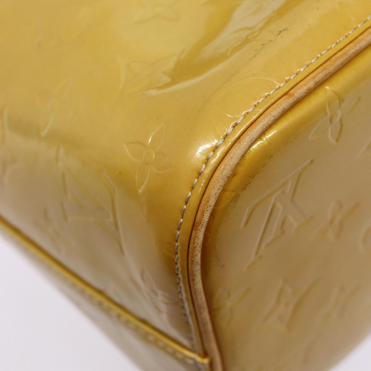 LOUIS VUITTON Monogram Vernis Houston Hand Bag Beige M91004 LV 88371