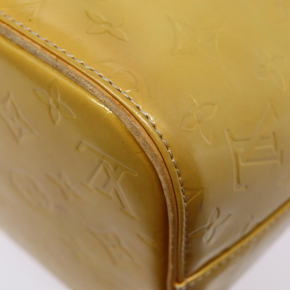 LOUIS VUITTON Monogram Vernis Houston Hand Bag Beige M91004 LV 88371
