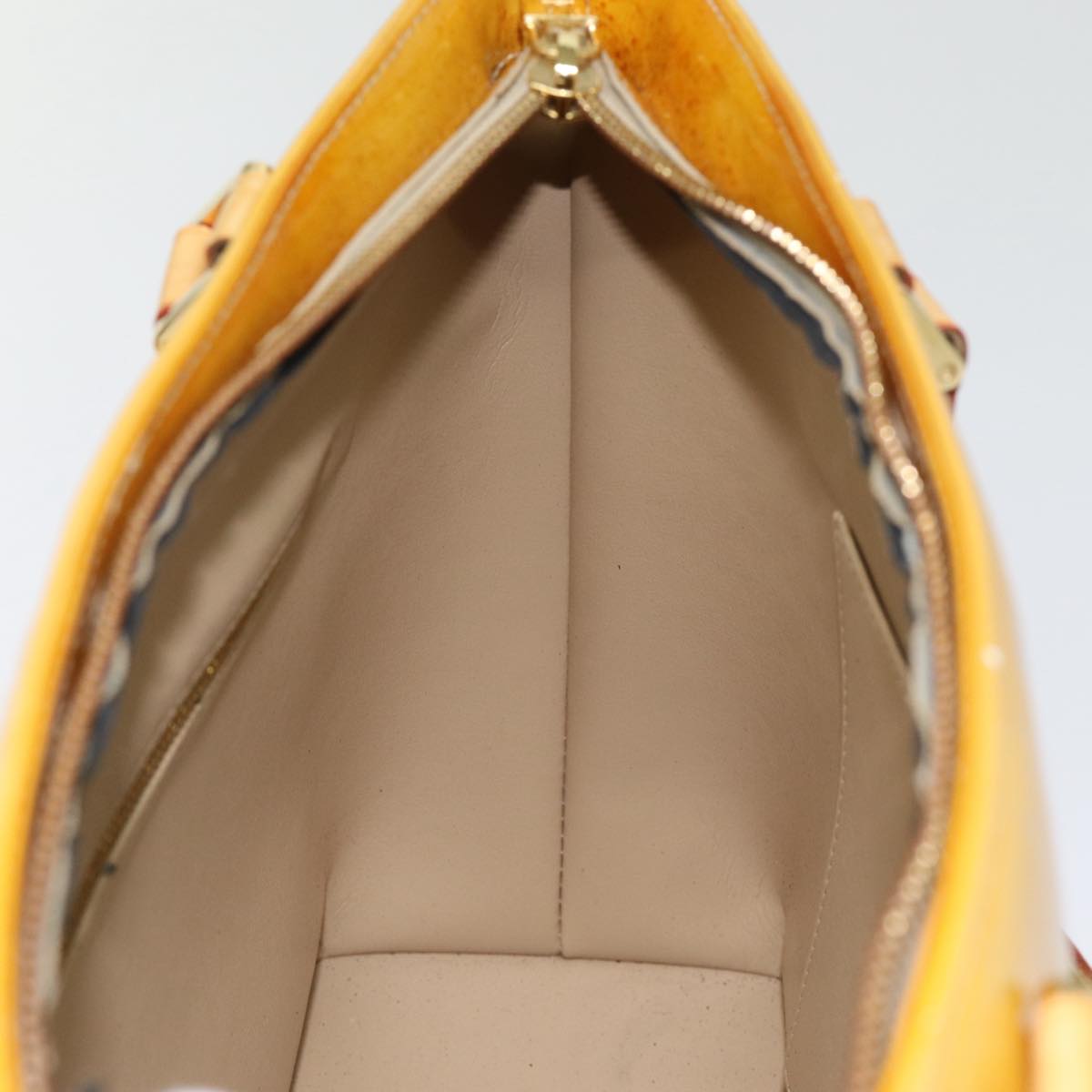 LOUIS VUITTON Monogram Vernis Houston Hand Bag Beige M91004 LV 88371