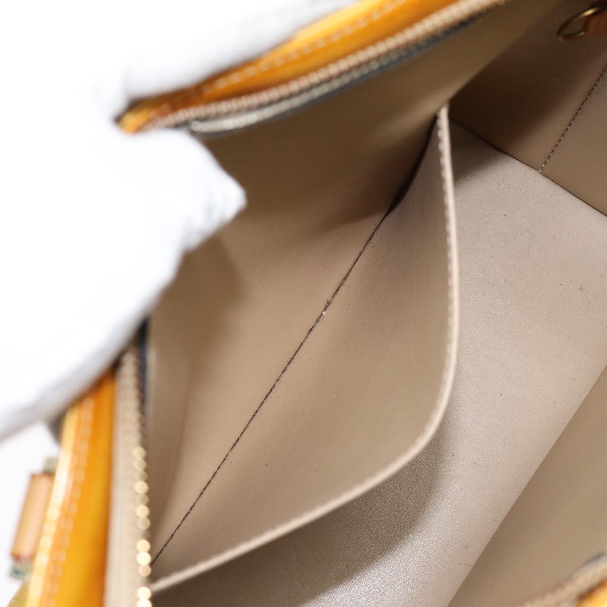 LOUIS VUITTON Monogram Vernis Houston Hand Bag Beige M91004 LV 88371