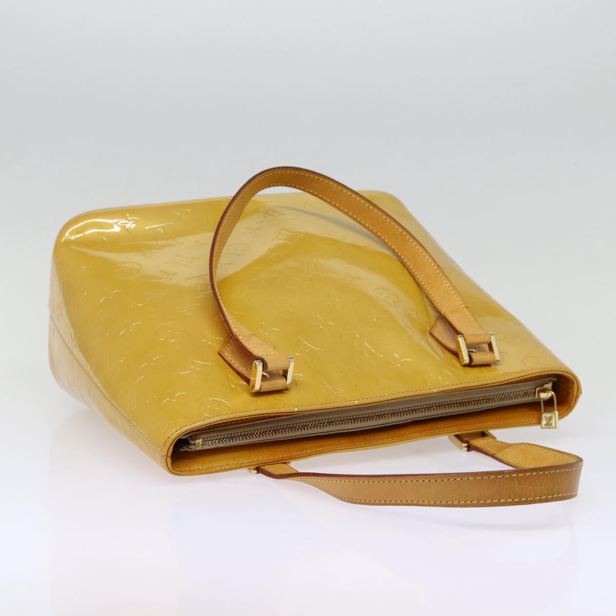 LOUIS VUITTON Monogram Vernis Houston Hand Bag Beige M91004 LV 88371