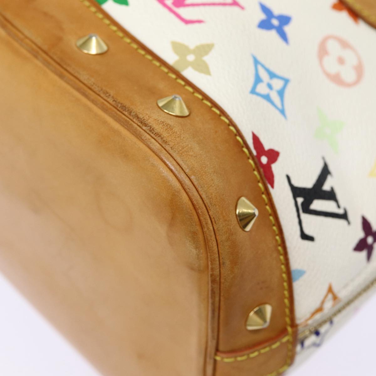 LOUIS VUITTON Monogram Multicolor Alma Hand Bag White M92647 LV 88422