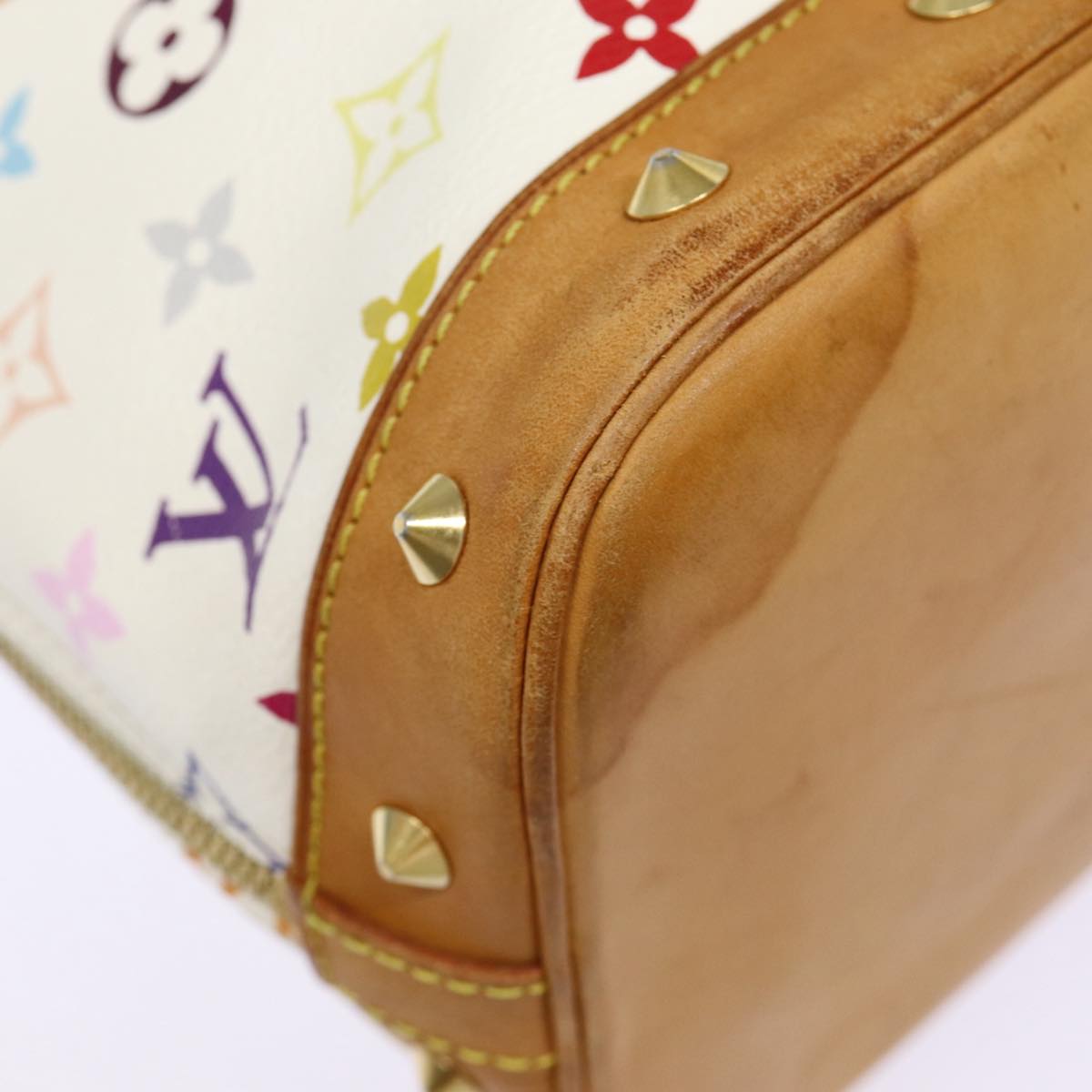 LOUIS VUITTON Monogram Multicolor Alma Hand Bag White M92647 LV 88422