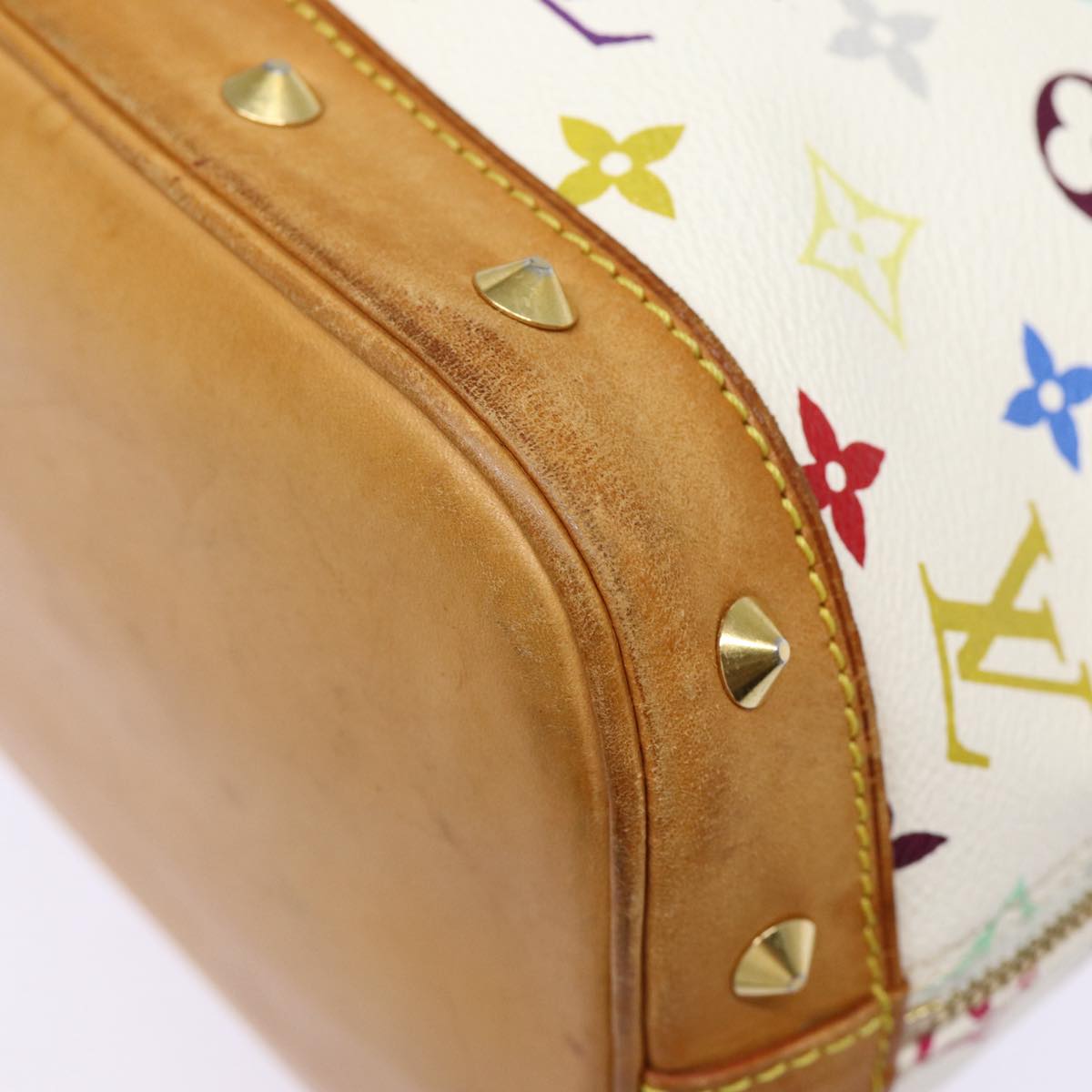 LOUIS VUITTON Monogram Multicolor Alma Hand Bag White M92647 LV 88422