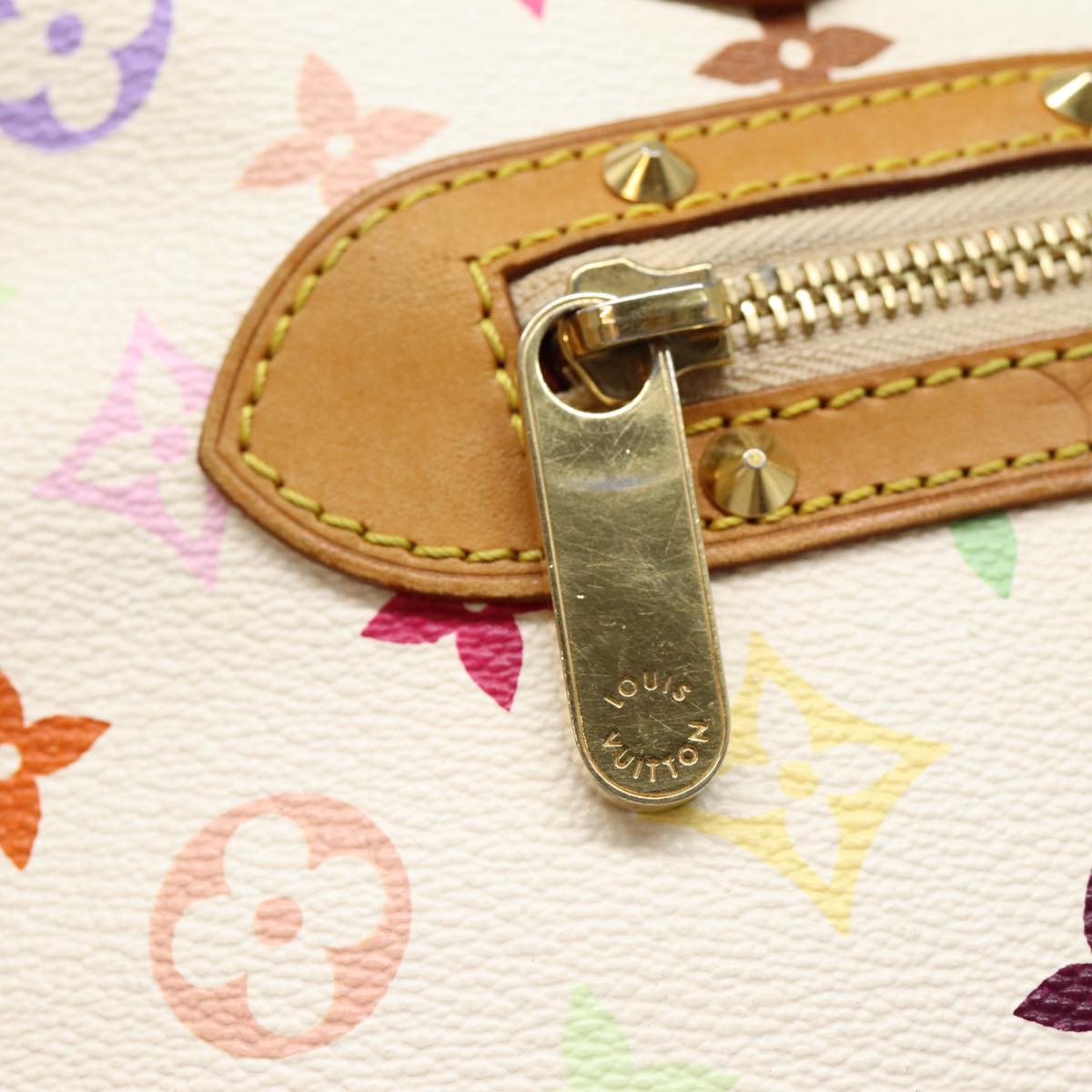 LOUIS VUITTON Monogram Multicolor Alma Hand Bag White M92647 LV 88422